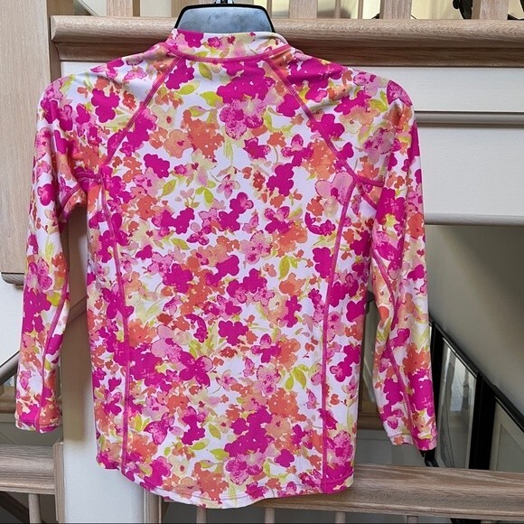 Coolibar Full Zip Floral Print Rashguard M - Picture 4 of 7